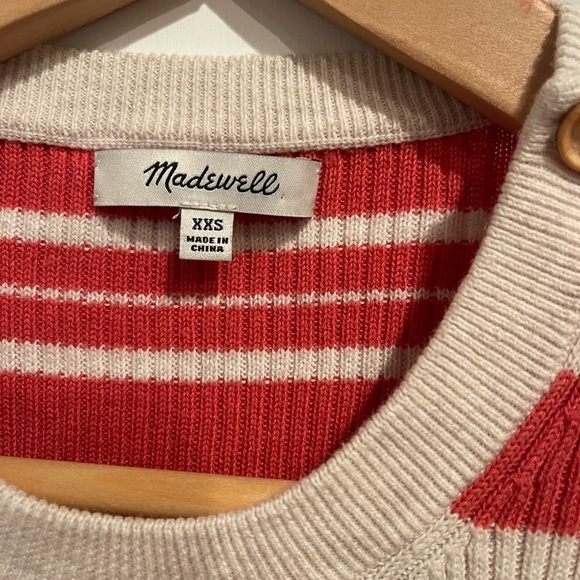 Madewell Burnt Orange and Cream Striped Knit Top. Woman’s size XXS - Picture 2 of 4